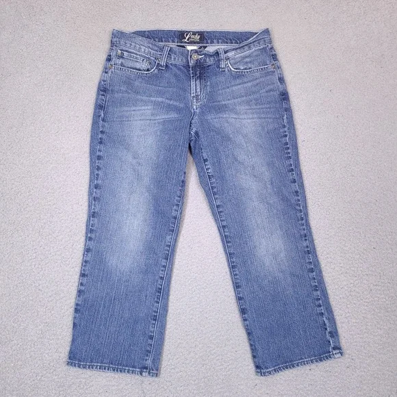 Lucky Brand Classic Rider Crop Jeans Womens 8/29 Medium Wash Denim Dungarees - Picture 1 of 15